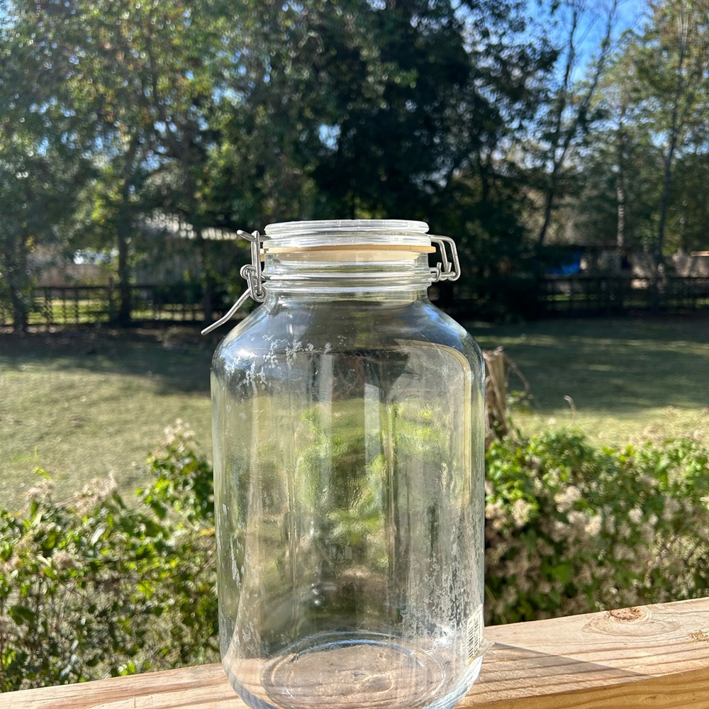 Clear Glass Storage Jar with Clamp Lid